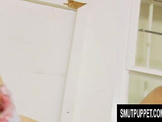 Brunette babe in lingerie loves big cock