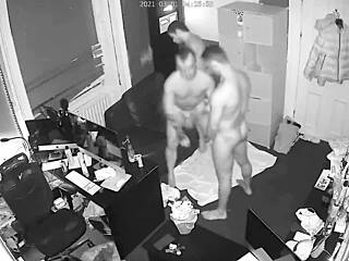Feel the Wild Threesome Night at Work with Bonus Cam
