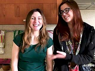 Cute Ukrainian Felicia & Lina grind intimately 🔥