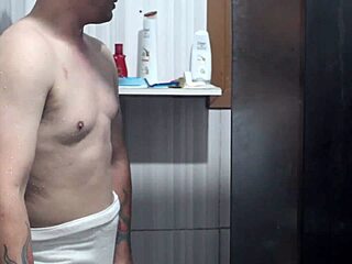 two friends with a woman in shower