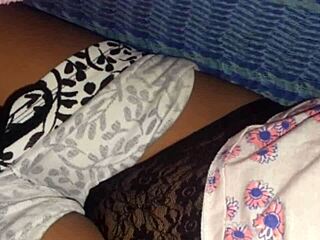 i'm watching sexy latina in lingerie masturbating her big ass, but the video is glitchy or something.