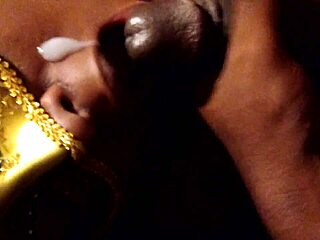 Goldie gets a messy facial from fat old guy