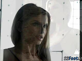 My flexible toes jizzing on monster cock