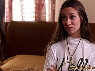 Stepmom, wanna scissor with a stunning teen in classy heels today?