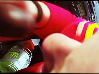 barbie takes big black cock in car