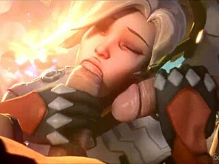 Handclap sets the beat for Overwatch Mercy in wild anime hentai action. Watch her dominate the scene!