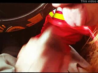 barbie takes big black cock in car