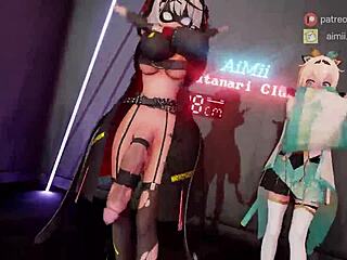 watch skmt conqueror dance with her big futa cock.