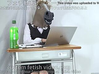 a female worker in the office wears a mask