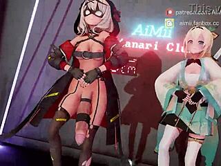 watch skmt conqueror dance with her big futa cock.