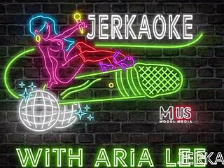 Petite brunette Aria Lee rides big cock in POV jerkaoke