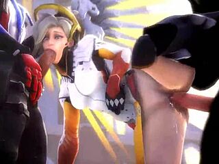 Handclap sets the beat for Overwatch Mercy in wild anime hentai action. Watch her dominate the scene!