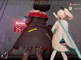 watch skmt conqueror dance with her big futa cock.