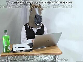 a female worker in the office wears a mask