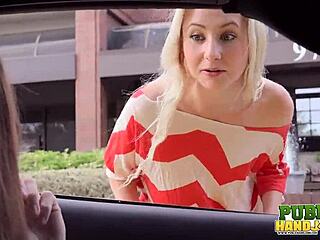 blonde teen odette delacroix seeks fame with public handjob auditions