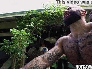 Hairy Guy Takes Black Cock in Steamy Interracial Gay Action
