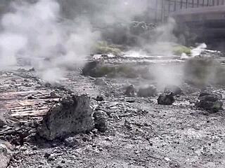 Acrobatic Performances In Hot Spring Setting