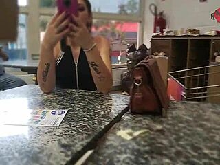 Cristina Almeida Flashes Upskirt in Market for Cuckold Husband.