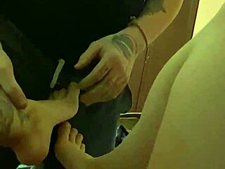 footjob fetish with licking fingers 😋