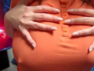 Cute girl with big natural tits in missionary