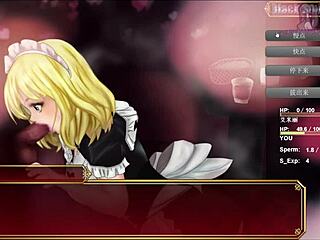 Blonde teen gives blowjob without condom in hentai