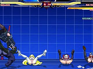 emotional battle in kuromaru vs arcana heart with hentai sex and cumshot