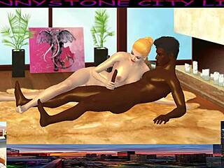 Blonde Anime Girl Gets Monster Cock In Jonnystone City Life!