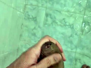 Bisexual twink jerks off in shower