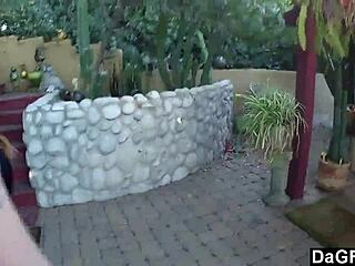 Teen With Pigtails And Tattoo Gives Blowjob At Parents House