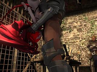 Succubus fucks knights in 3D hentai gangbang