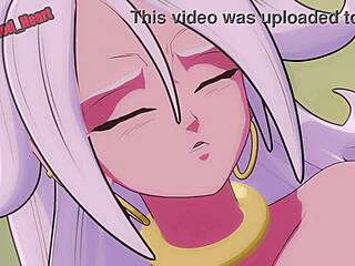 android 21 gets dicked down in cartoon style