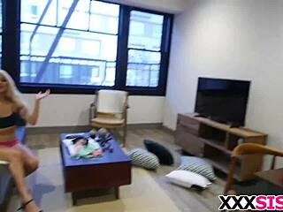 blonde elizabeth jolie gets slammed hard by her stepbro in homemade clip