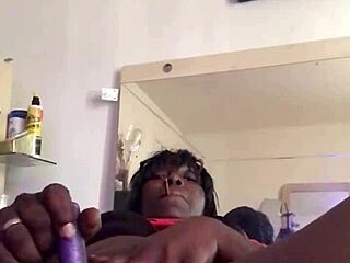 Emotional release in quick squirting session with ebony kuukiepie babe