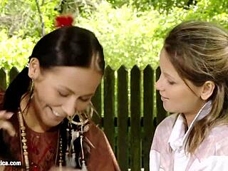 Zoe and Devin have lesbian fun outdoors 😘