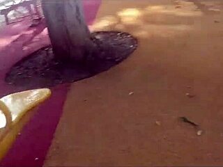 Colombian women pleasure each other in public park