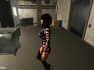 Detailní 3D metalové bondage fetish hra se zralou femdom