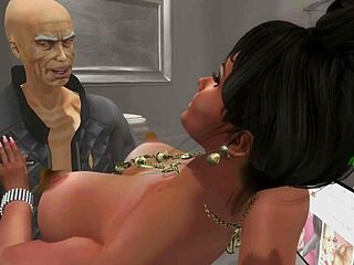 Grandpa and Young Girl in Animated Adventure Story