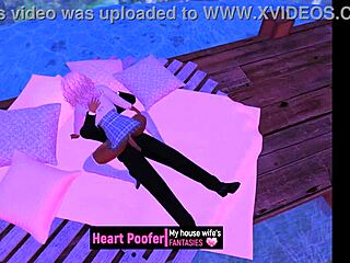 Cartoon characters share a warm moment in cold weather