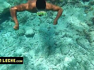 snorkeling turns to hardcore underwater banging with big cock action. raw pounding goes deep and wild.