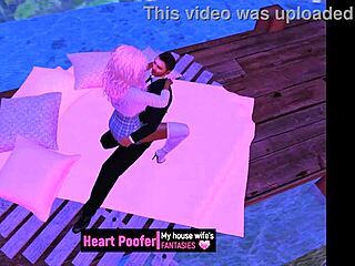 Cartoon characters share a warm moment in cold weather