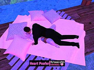 Cartoon characters share a warm moment in cold weather