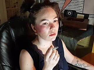 Smoking Step Daughter Caught with Cigarette Again