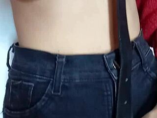 spanking tits with belt punishment