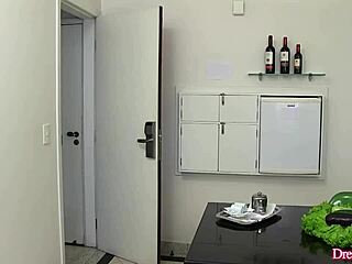 Hot transsexual Bella Atrix stuffs her ass with various vegetables solo