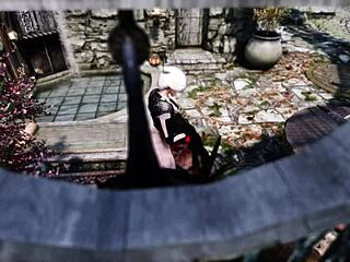 Chaconne sucks aya's futa cock in public outdoor