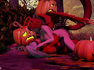 Big tits ass halloween monster cock