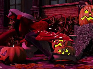 Big tits ass halloween monster cock