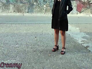 hot teacher flashes wet pussy publicly on street