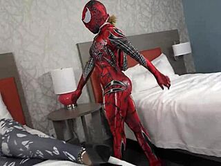 Yo, ready for a wild venomous cosplay catfight with intense strapon action?