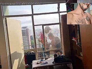 couple on balcony, i joined the fun